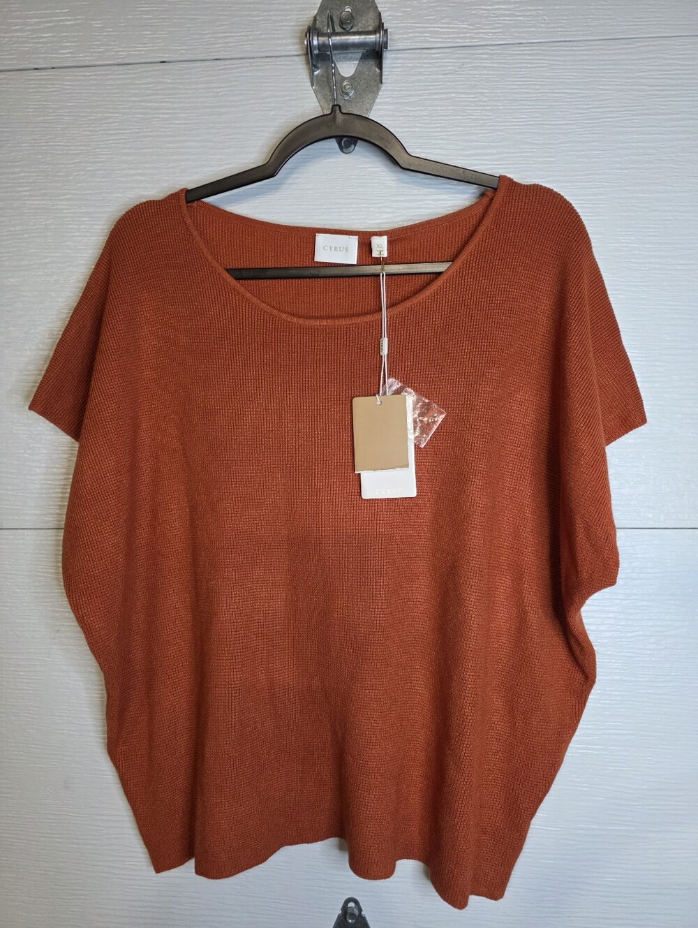 Cyrus Burnt Orange Lightweight Knit Top